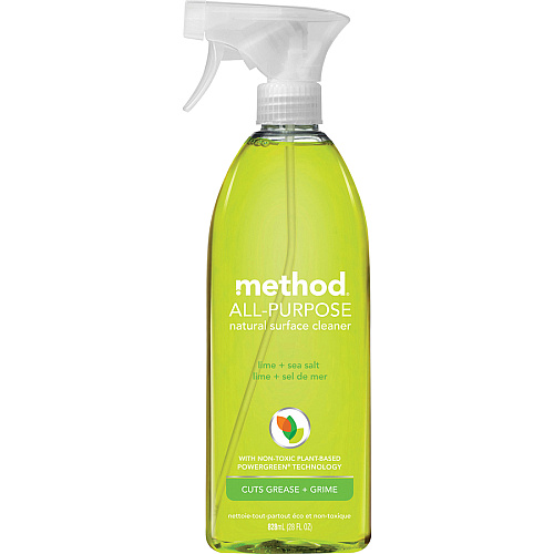 Method All-Purpose Cleaner 28 fl oz (0.9 quart) - Lime + Seasalt Scent - Non-toxic, Triclosan-free - Lime - 8 / Carton (01239)