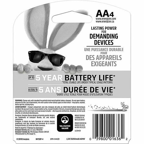 Energizer Recharge Power Plus Rechargeable AA Battery 4-Packs For Multipurpose - Battery Rechargeable - AA - 2300 mAh - 1.2 V DC - 4/Pack - 24 / Carton (NH15BP4CT)