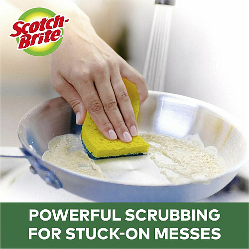 Scotch-Brite Heavy-Duty Scrub Sponges 2.8" Height x 4.5" Width x 0.6" Depth - 6/Pack - 6 / Carton - Green, Yellow (426CT)