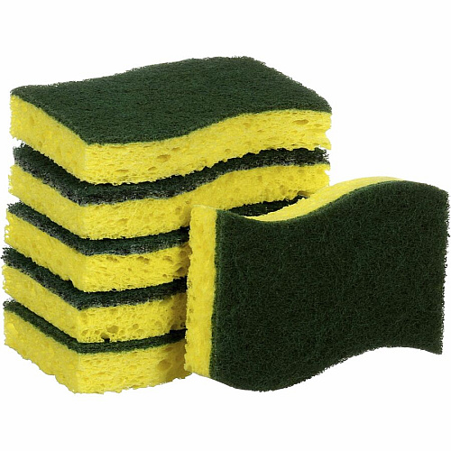 Scotch-Brite Heavy-Duty Scrub Sponges 2.8" Height x 4.5" Width x 0.6" Depth - 6/Pack - 6 / Carton - Green, Yellow (426CT)