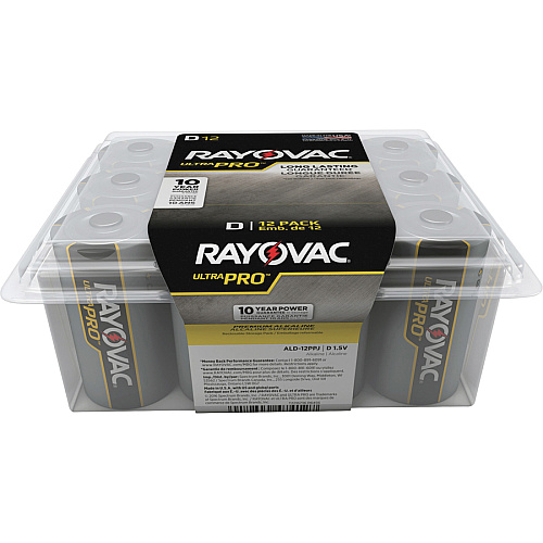 Rayovac Ultra Pro Alkaline D Battery 12-Packs For Multipurpose - D - 1.5 V DC - 12/Pack - 8 / Carton (ALD12PPJCT)