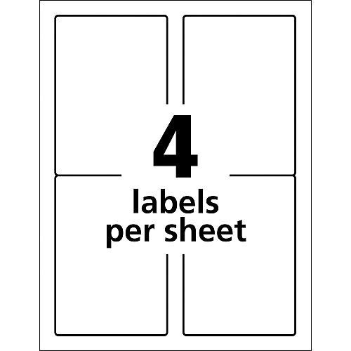 Avery&reg; TrueBlock ID Label 5" Width x 3 1/2" Length - Permanent Adhesive - Rectangle - Laser - Matte White - Matte - Film - Water Resistant - Permanent Adhesive, Durable, Heavy Duty, Scuff Resistant, Tear Resistant, Smudge Resistant, Weather Re (61532)