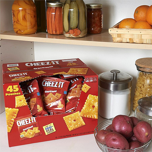 Cheez-It&reg Original Crackers Low Fat - Cheese - 1 Serving Pouch - 1.50 oz Bag - 45 / Carton (10201)