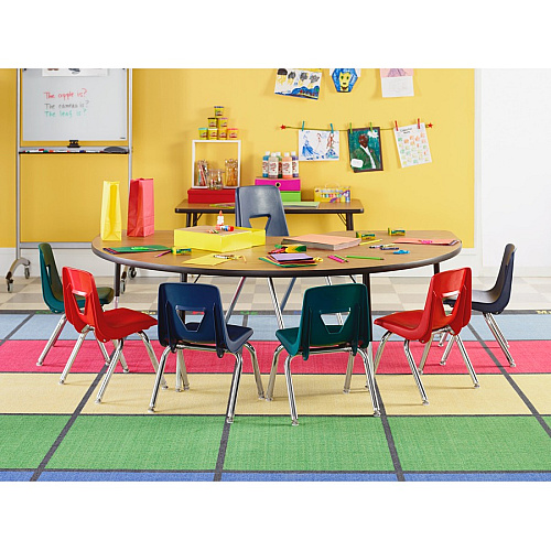 Lorell 18" Seat-height Student Stack Chairs Four-legged Base - Black - Polypropylene - 4 / Carton (LLR99891)