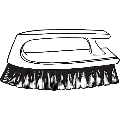 Rubbermaid Commercial Iron Handle Scrub Brush Polypropylene Bristle - 6" Brush Face - Plastic Handle - Navy, Yellow - 12 / Carton (6482COBCT)