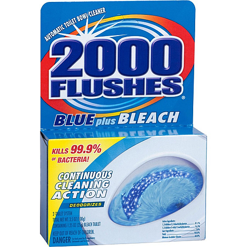 WD-40 2000 Flushes Blue/Bleach Bowl Cleaner Tablets Concentrate - 3.50 oz (0.22 lb) - Antibacterial, Deodorant - Blue - 12 / Carton (208017CT)