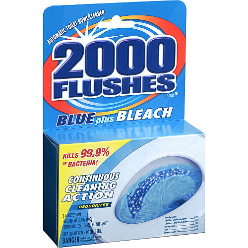 WD-40 2000 Flushes Blue/Bleach Bowl Cleaner Tablets Concentrate - 3.50 oz (0.22 lb) - Antibacterial, Deodorant - Blue - 12 / Carton (208017CT)