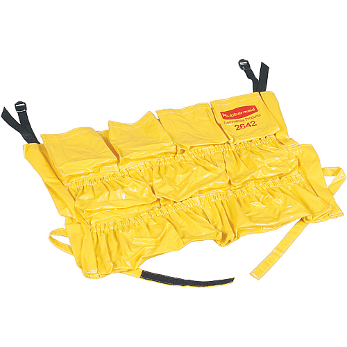 Rubbermaid Commercial Brute Utility Container Caddy Bag - 12 Pocket(s) - 20.50" Height x 20" Depth - Yellow - Nylon - 6 / Carton (264200YWCT)