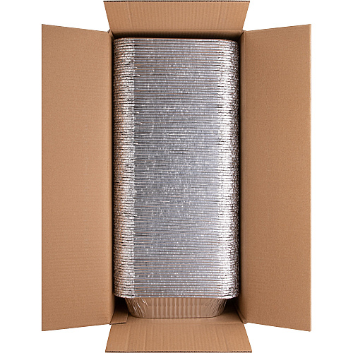 Genuine Joe Half-size Disposable Aluminum Pan Cooking, Serving - Disposable - 0.5" Diameter - Silver - Aluminum Body - 100 / Carton (GJO10702)