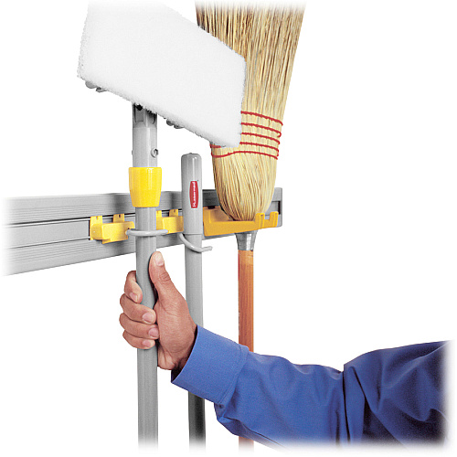 Rubbermaid Commercial Closet Organizer / Tool Holder 34" Length - Gray - 4 / Carton (199300CT)