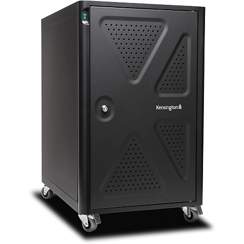Kensington AC12 Security Charging Cabinet - Universal Device 4 Casters - 16.50" Width x 23.20" Depth x 28.10" Height - Black - For 12 Devices - 1 Each (64415)