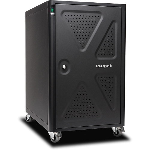 Kensington AC12 Security Charging Cabinet - Universal Device 4 Casters - 16.50" Width x 23.20" Depth x 28.10" Height - Black - For 12 Devices - 1 Each (64415)