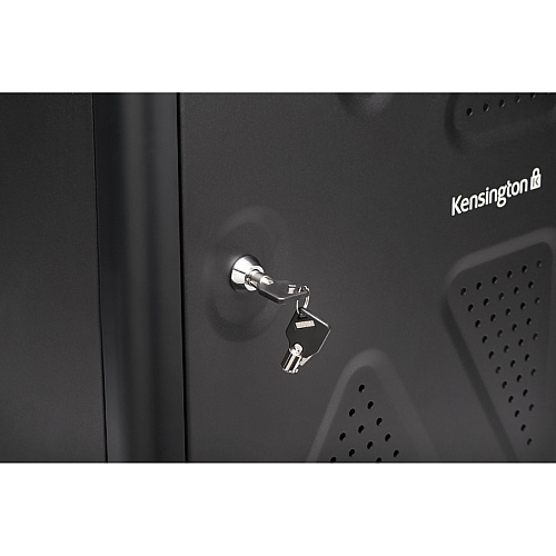 Kensington AC12 Security Charging Cabinet - Universal Device 4 Casters - 16.50" Width x 23.20" Depth x 28.10" Height - Black - For 12 Devices - 1 Each (64415)