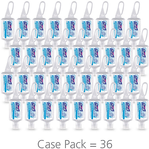 PURELL&reg; Advanced Hand Sanitizer Gel 1 fl oz - Flip Top Bottle Dispenser - Kill Germs - Hand, Skin - Moisturizing - Clear - 36 / Carton (390036WRP)