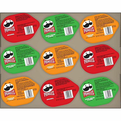 Pringles&reg Variety Pack Original, Sour Cream, Cheddar Cheese - 1 - Tub - 18 / Box (14977)