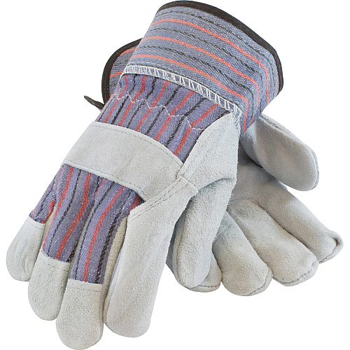 Protective Industrial Products PIP ProtectiveLeather Palm Work Gloves 10.24" Glove Length - Large Size - Gunn-cut - White - Comfortable, Durable, Wear Resistant, Breathable, Flexible, Water Resistant - For Construction, Metal Handling, Maintenan (847532L)