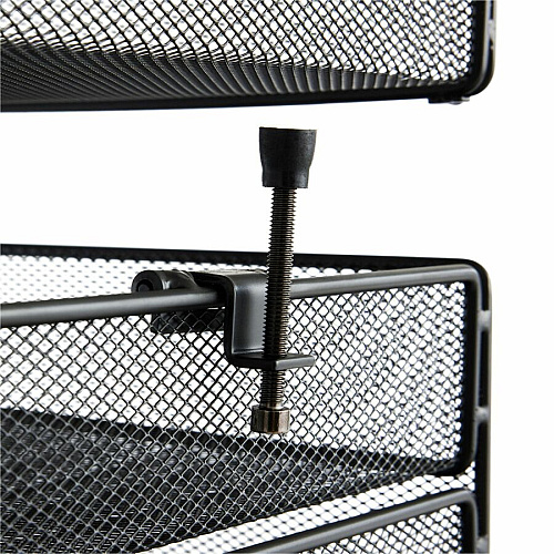 Safco Onyx Horizontal Hanging Desktop Storage 5 Compartment(s) - 10" Height x 14.33" Width x 12.33" Depth - Black - Steel - 1 Each (3240BL)