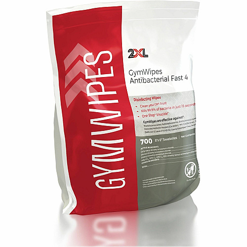 2XL GymWipes Antibacterial Towelettes Bucket Refill 6" Width x 8" Length - White - 700/Bag - 1 Each (L101)