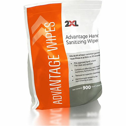 2XL Advantage Sanitizing Wipes 6" Width x 8" Length - White - 900/Roll - 1 Roll (L36)