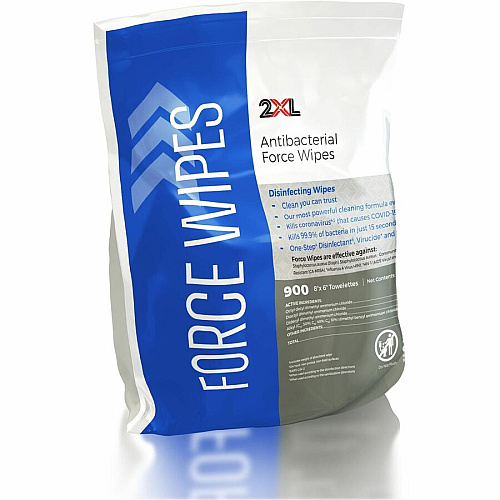 2XL Antibacterial Force Wipes Bucket Refill 6" Width x 8" Length - White - 900/Pack - 1 Each (L4014)