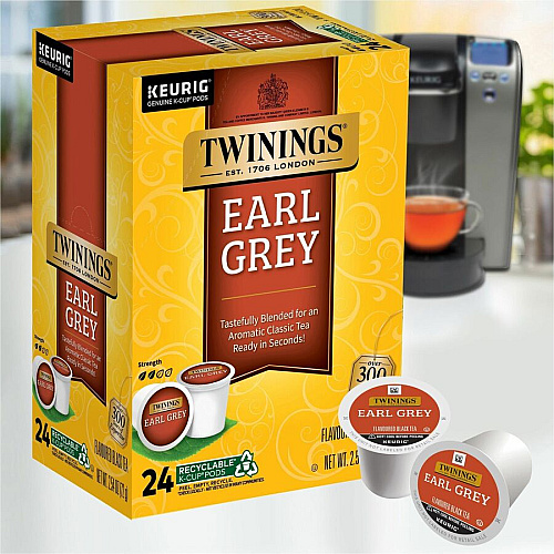 Twinings of London Earl Grey Flavoured Black Tea K-Cup Black Tea - 24 / Box (08756)
