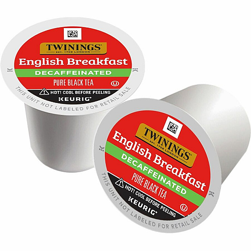 Twinings of London Decaf English Breakfast Black Tea K-Cup Black Tea - 24 / Box (08757)
