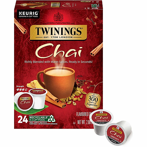 Twinings of London Chai Flavoured Black Tea K-Cup Black Tea - 24 / Box (09954)