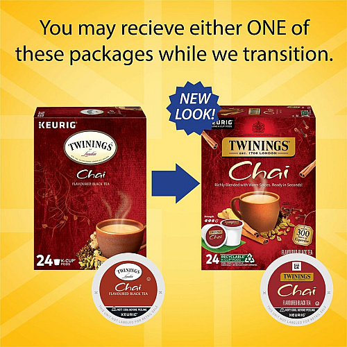 Twinings of London Chai Flavoured Black Tea K-Cup Black Tea - 24 / Box (09954)