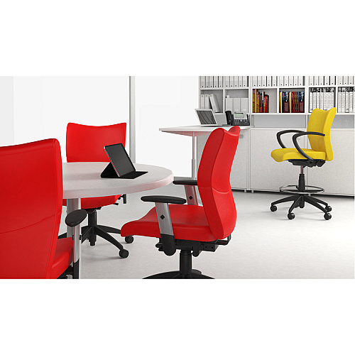 9 to 5 Seating Bristol Mid Back White Seat Color - Leather Seat Material - White Back Color - Leather Back Material - Mid Back - 5-star Base - 1 Each (2360S2A8BL02)