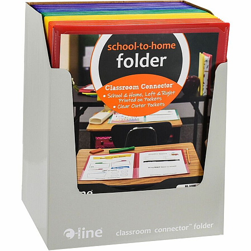C-Line Classroom Connector Report Cover 2 Front & Back Pocket(s) - Red, Orange, Yellow, Blue, Green, Purple - 36 / Box (32000)