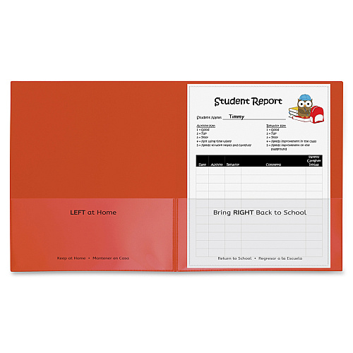C-Line Classroom Connector Report Cover 2 Front & Back Pocket(s) - Red, Orange, Yellow, Blue, Green, Purple - 36 / Box (32000)