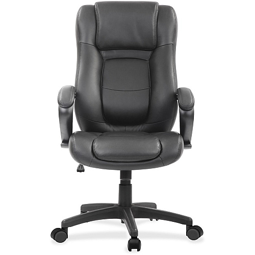 Eurotech Pembroke Mid Back Executive Chair Black Seat Color - Bonded Leather Seat Material - Black Back Color - Bonded Leather Back Material - High Back - 5-star Base - 1 Each (LE521)