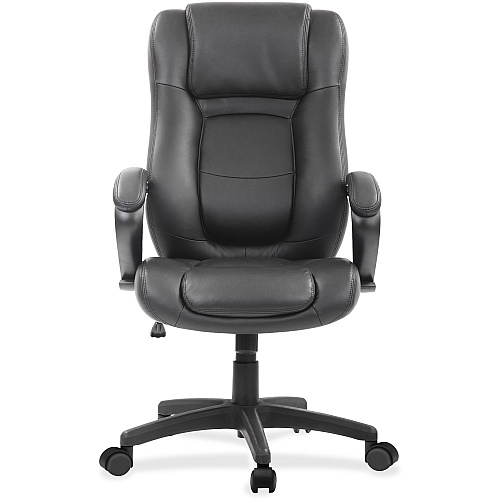 Eurotech Pembroke Mid Back Executive Chair Black Seat Color - Bonded Leather Seat Material - Black Back Color - Bonded Leather Back Material - High Back - 5-star Base - 1 Each (LE521)
