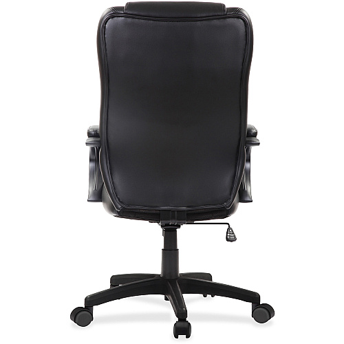 Eurotech Pembroke Mid Back Executive Chair Black Seat Color - Bonded Leather Seat Material - Black Back Color - Bonded Leather Back Material - High Back - 5-star Base - 1 Each (LE521)