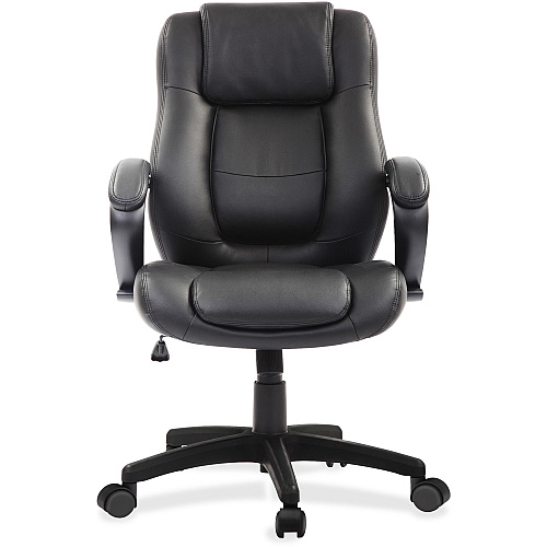 Eurotech Pembroke Mid Back Executive Chair Black Seat Color - Bonded Leather Seat Material - Black Back Color - Bonded Leather Back Material - Low Back - 5-star Base - 1 Each (LE522)