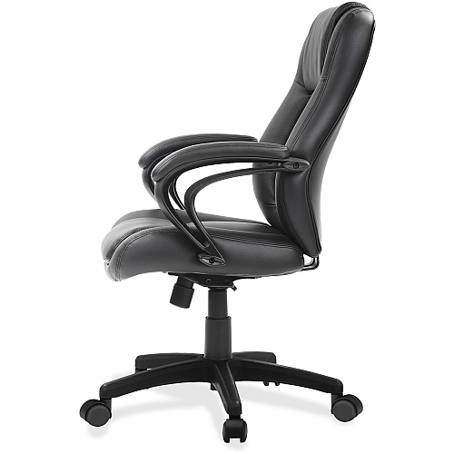 Eurotech Pembroke Mid Back Executive Chair Black Seat Color - Bonded Leather Seat Material - Black Back Color - Bonded Leather Back Material - Low Back - 5-star Base - 1 Each (LE522)