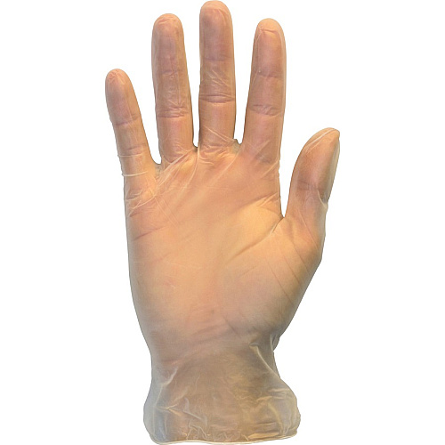 Safety Zone Powder-Free Clear Vinyl Gloves, Large, 100/Box (GVP9LGHH)