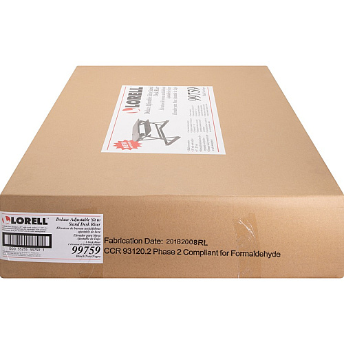 Lorell Deluxe Adjustable Desk Riser 20" Height x 38" Width x 24" Depth - Desktop - Black (LLR99759)
