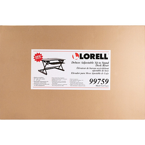 Lorell Deluxe Adjustable Desk Riser 20" Height x 38" Width x 24" Depth - Desktop - Black (LLR99759)