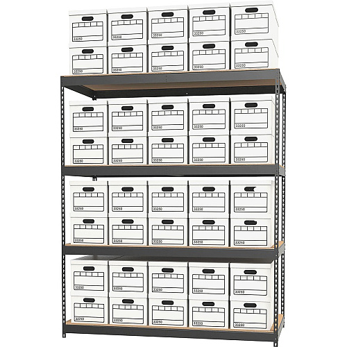 Lorell Archival Shelving 80 x Box - 4 Compartment(s) - 84" Height x 69" Width x 33" Depth - 28% Recycled - Black - Steel, Particleboard - 1 Each (LLR99839)