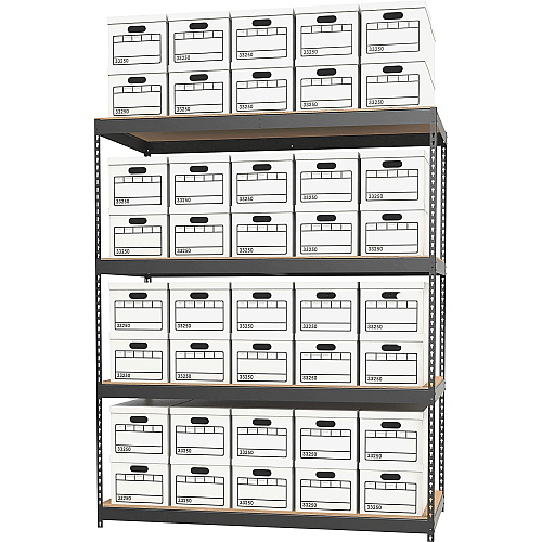 Lorell Archival Shelving 80 x Box - 4 Compartment(s) - 84" Height x 69" Width x 33" Depth - 28% Recycled - Black - Steel, Particleboard - 1 Each (LLR99839)