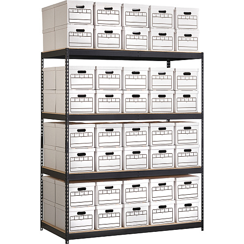 Lorell Archival Shelving 80 x Box - 4 Compartment(s) - 84" Height x 69" Width x 33" Depth - 28% Recycled - Black - Steel, Particleboard - 1 Each (LLR99839)