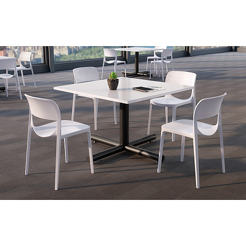 Lorell Hospitality Collection Tabletop High Pressure Laminate (HPL) Square, White Top - 36" Table Top Width x 36" Table Top Depth x 1" Table Top Thickness - Assembly Required - Thermofused Laminate (TFL), Particleboard Top Material - 1 Each (LLR99858)