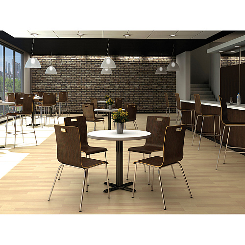 Lorell Bentwood Cafe Chairs Steel Frame Material - Espresso - Plywood, Bentwood - 2 / Carton (LLR99863)