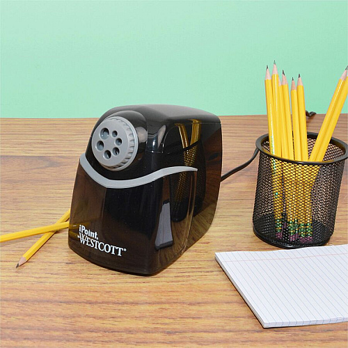 Westcott iPoint Heavy-Duty School Sharpener Helical - 7.8" Height x 5.8" Width - Gray, Black - 1 Each (16681)