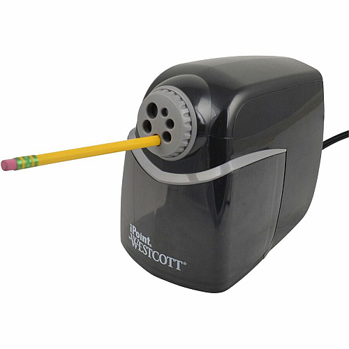 Westcott iPoint Heavy-Duty School Sharpener Helical - 7.8" Height x 5.8" Width - Gray, Black - 1 Each (16681)
