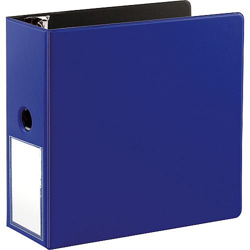 Business Source 5" D-Ring Binder 5" Binder Capacity - 1050 Sheet Capacity - Fastener(s): Slant D-Ring - Pocket(s): Internal - Navy - Transparent, Lay Flat, Label Holder, Spine - 1 Each (BSN33123)