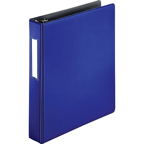 Business Source 1.5" D-Ring Binder 1 1/2" Binder Capacity - 375 Sheet Capacity - Fastener(s): Slant D-Ring - Pocket(s): Internal - Blue - Lay Flat, Label Holder - 1 Each (BSN33127)