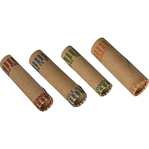 PAP-R Tubular Coin Wrap 1¢ Denomination - Durable, Burst Resistant, Crimped, Pre-formed - 57 lb Basis Weight - Paper - Red - 1000 / Box (23001)