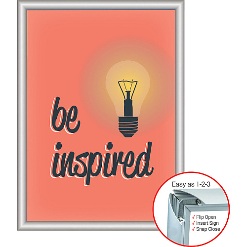 Deflecto Wall-Mount Display Frame 9.75" x 12.25" Frame Size - Holds 8.50" x 11" Insert - Rectangle - Vertical, Horizontal - Satin - Front Loading, Anti-glare, Dust Resistant, Debris Resistant - Aluminum - Clear, Silver - 1 Each (690001)